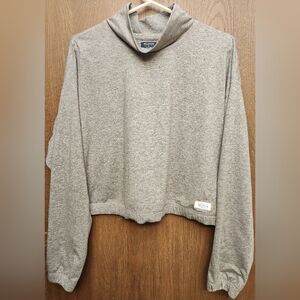 Peloton Dream Blend Heather Tan Funnel Neck Sweater